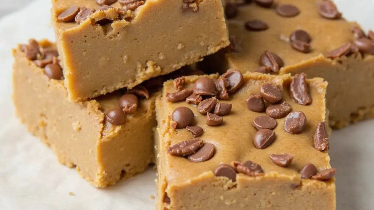 Delicious homemade toffee bars topped with chocolate and nuts.