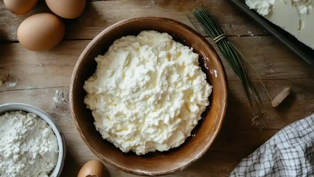 Mixing ingredients for cottage cheese wrap recipe