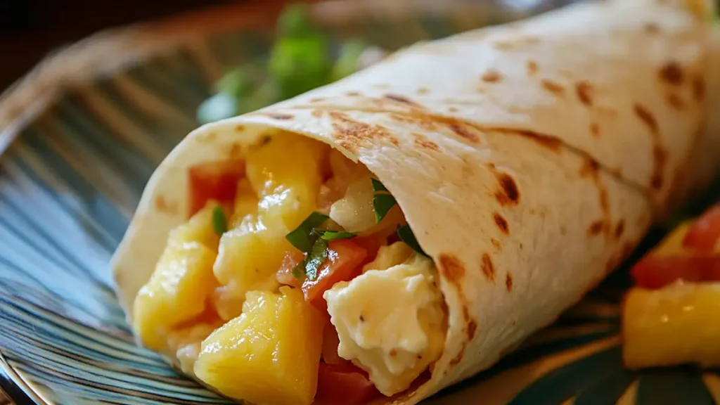 Pineapple and cottage cheese in a wrap recipe