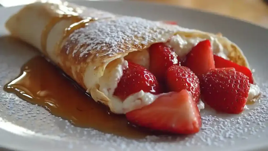 Cottage cheese wrap recipe with strawberries and honey