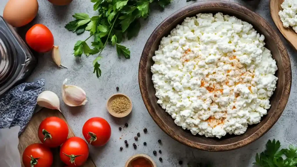 Ingredients for making a cottage cheese wrap