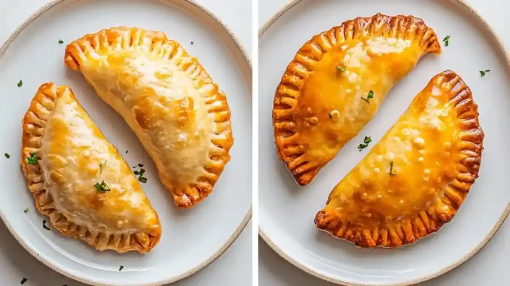 Comparison between baked and fried mini chicken empanadas
