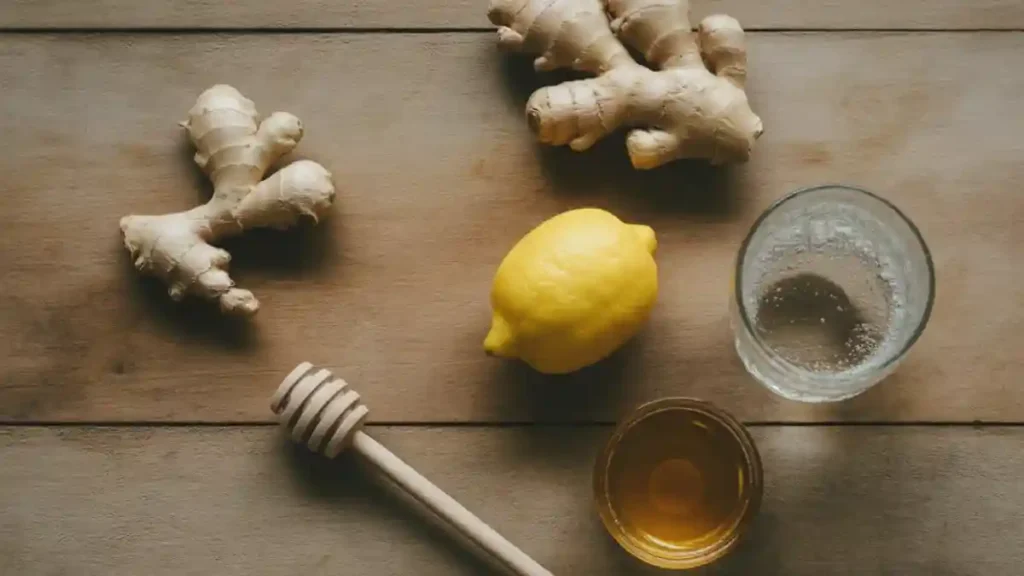 Ingredients for Natural Mounjaro Recipe with lemon, ginger, and ACV