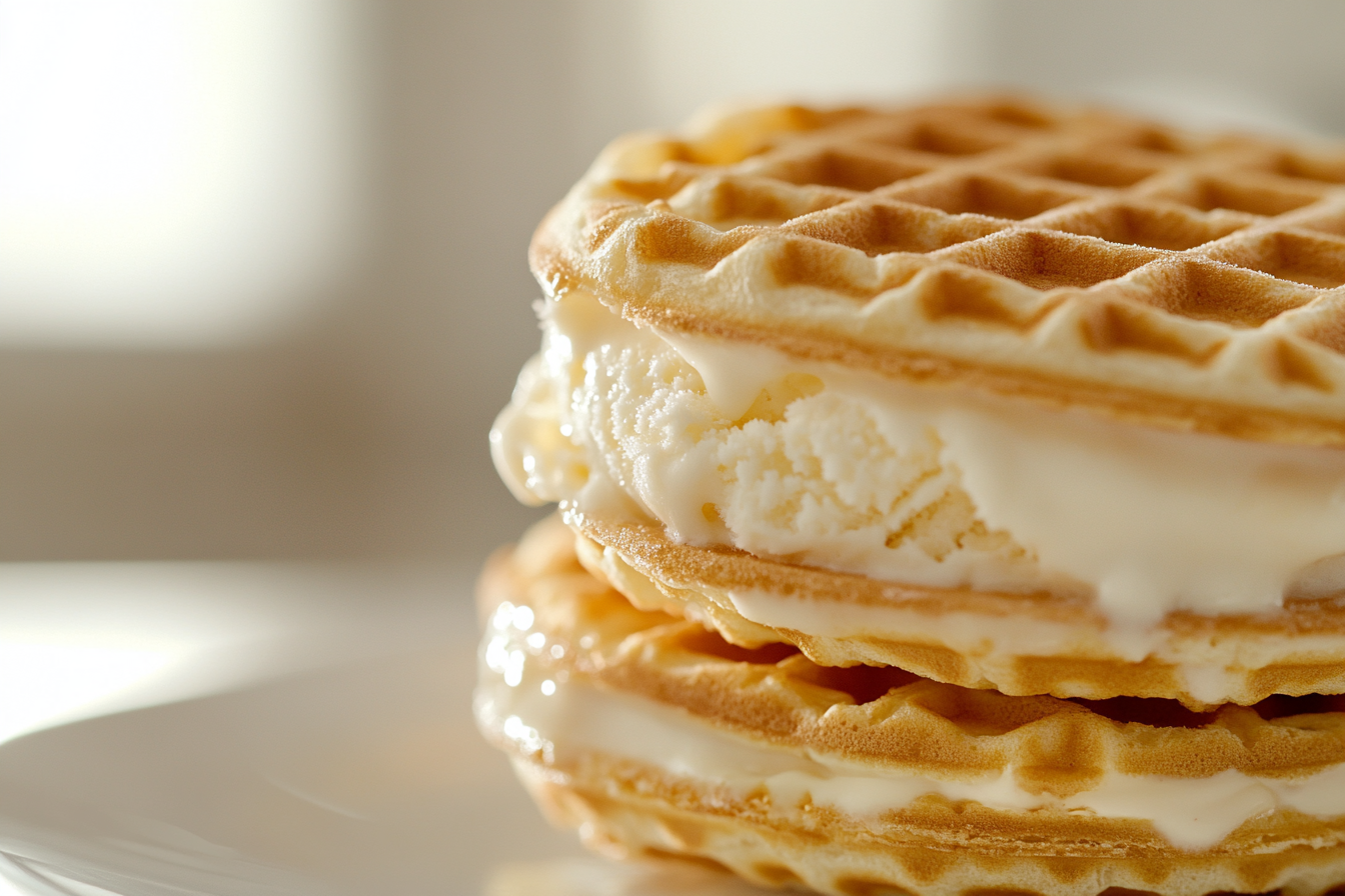 eggo ice cream sandwich close-up