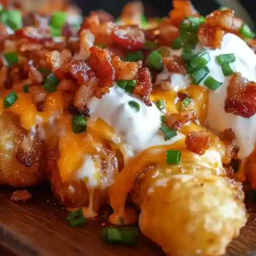 loaded tater tots with cheese and bacon