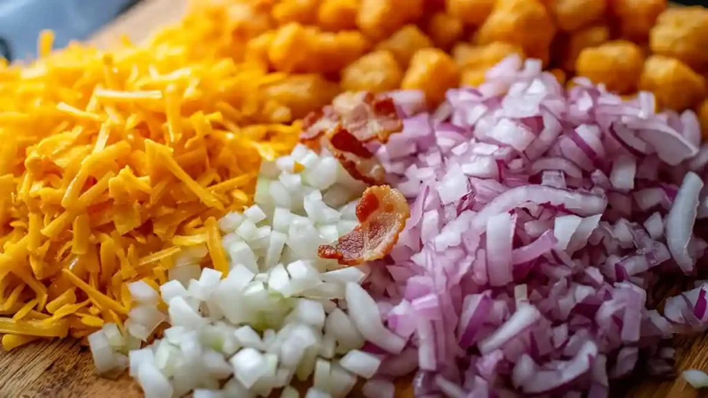 ingredients for loaded tater tots recipe