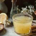 Refreshing natural 4-ingredient Mounjaro drink recipe with lemon, honey, and ginger.