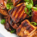Delicious air fryer salmon bites with a savory and sweet marinade