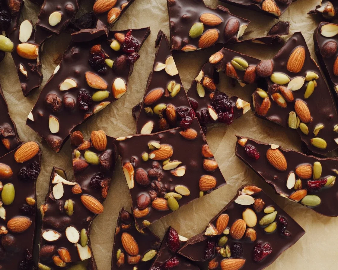 Delicious homemade Chocolate Bark with toppings, perfect for gifts and snacking.