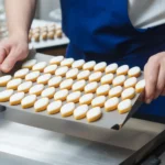 Calissons from Provence with almond, melon, and orange peel, coated in royal icing.