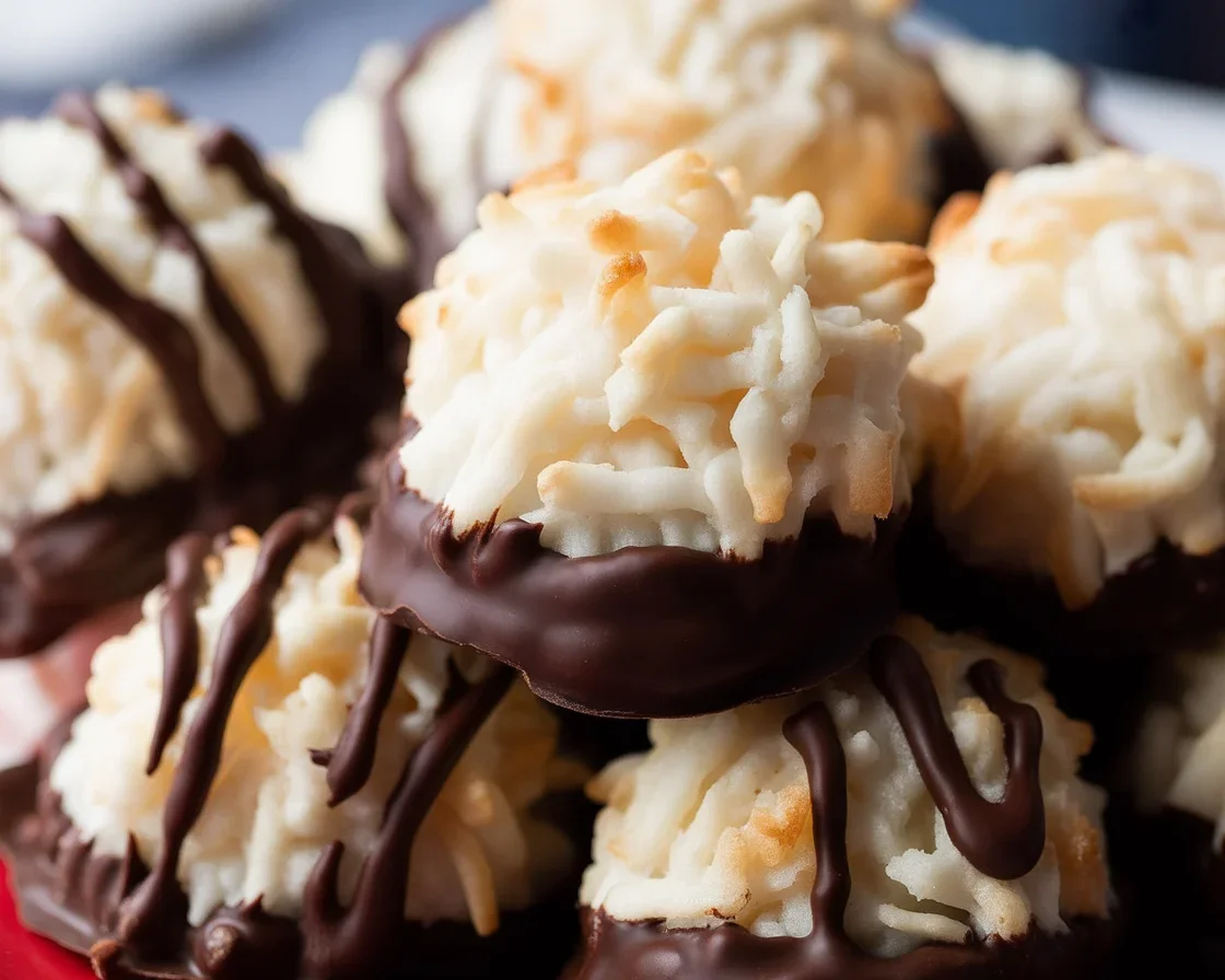 Delicious homemade Coconut Macaroons with a chewy interior and crisp exterior.